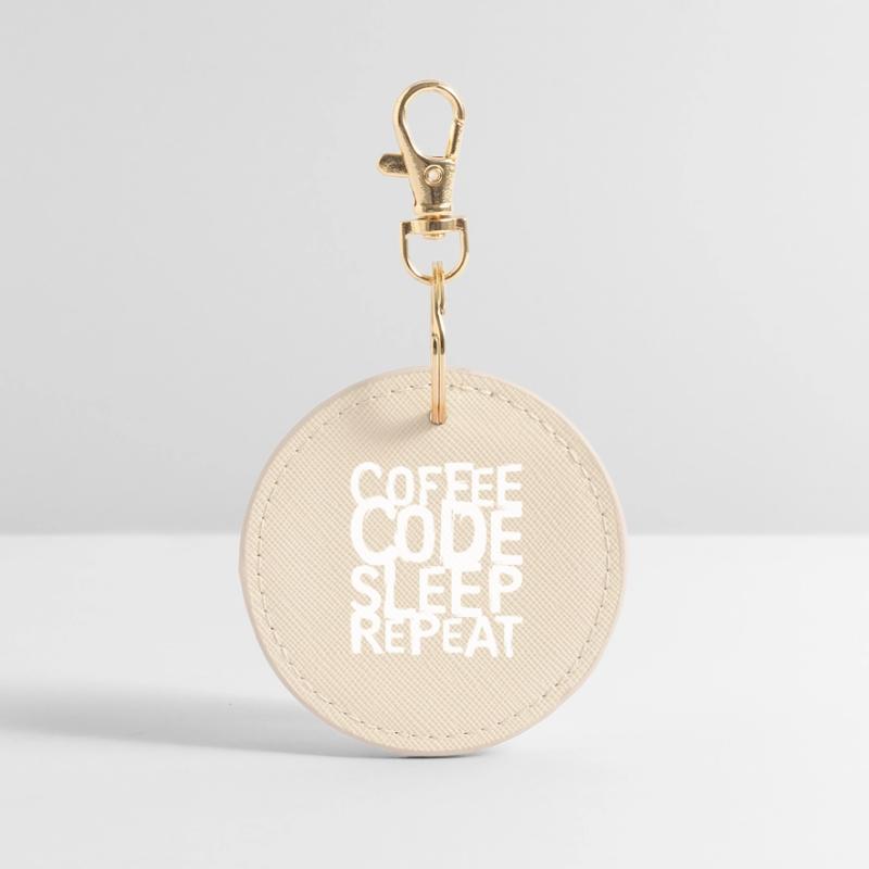 coffee code Programmierer - Informatik Arbeit Logo Runder Schlüsselanhänger