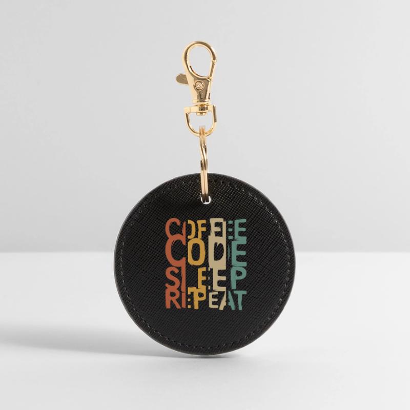 Coffee Code Sleep Repeat – Developer Design Round Keyring