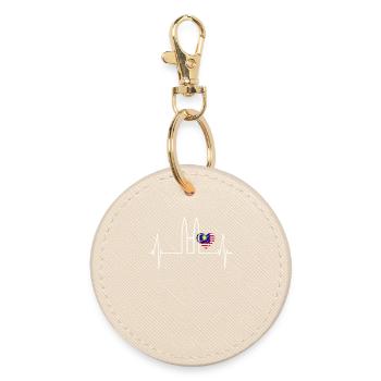 Kuala Lumpur Skyline Heartbeat Malaysia Love KLCC - Round Keyring - oyster - Front