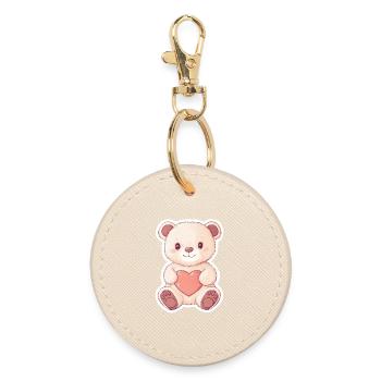 Ours mignon – Idée cadeau pour les fans de forêt et d’animaux - Porte-clés rond - huître - Devant