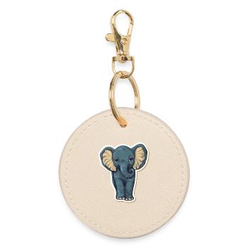 Cute elephant – gift idea for animal lovers - Round Keyring - oyster - Front