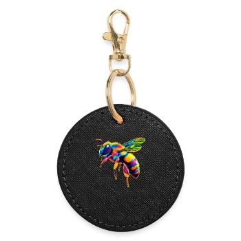 abeilles apiculteur miel apiculteur abeilles abeille mignonne - Porte-clés rond - noir - Devant
