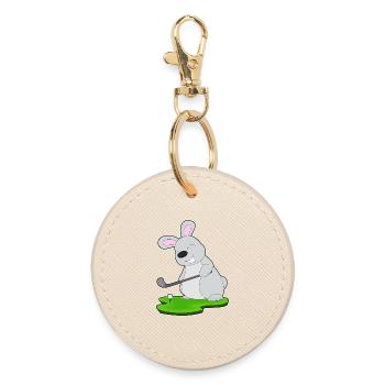 Hase Golf Golfschläger - Runder Schlüsselanhänger - Auster - Vorne