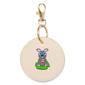 Pop-corn lapin - Porte-clés rond - huître - Devant