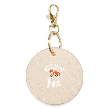 Humorvolles Fuchs-Design und lustiger Slogan - Runder Schlüsselanhänger - Auster - Vorne