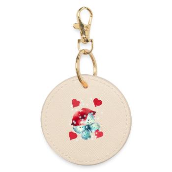 Coeurs Embrasser Bouche Amour Été Papillon - Porte-clés rond - huître - Devant