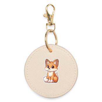 Fox - Round Keyring - oyster - Front