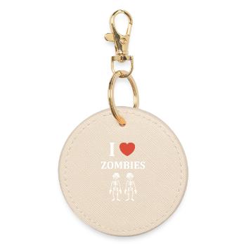 Fun Skeleton Zombies for Halloween - Round Keyring - oyster - Front