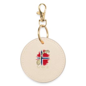 Coordonnées de la carte du drapeau de la Norvège 60°N 8°E - Porte-clés rond - huître - Devant