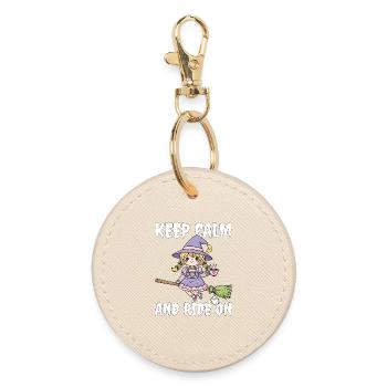 KEEP CALM AND RIDE ON - WITCH HALLOWEEN - Round Keyring - oyster - Front