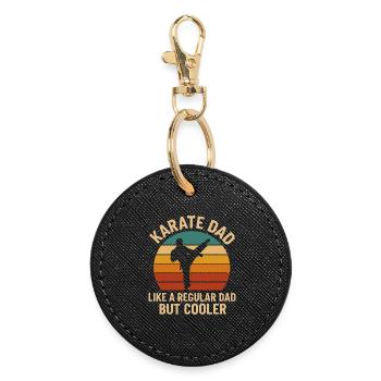 Karate Dad Sunset Fitness Tee - Round Keyring - black - Front