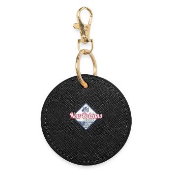 New Orleans City, Louisiana, United States, USA - Round Keyring - black - Front