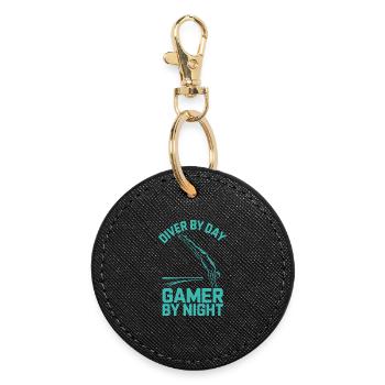 Diving diving board - Round Keyring - black - Front