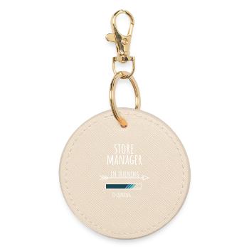 Store Manager Gift Profession Education - Round Keyring - oyster - Front