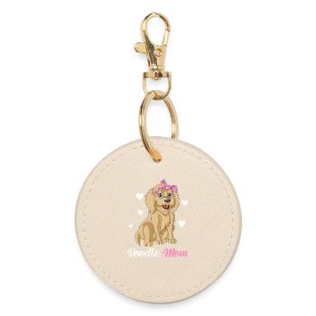 Stolze Golden Doodle Mama – Perfekte Geschenk-Vibes - Runder Schlüsselanhänger - Auster - Vorne