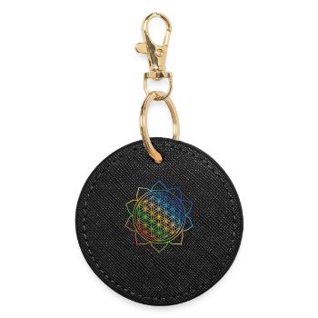 Pleine conscience Affirmation Conscience du psychologique - Porte-clés rond - noir - Devant