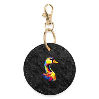 Goose Cute Goose Chicks Goose Chick Duck Small Geese - Round Keyring - black - Front