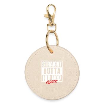 Straight Outta Hip Hop Class Old School Vibes Rap - Round Keyring - oyster - Front