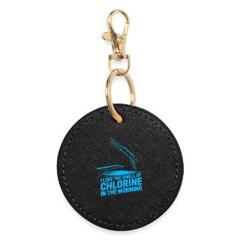 Diving diving board - Round Keyring - black - Front