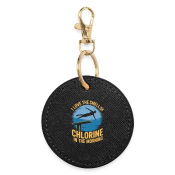 Diving diving board - Round Keyring - black - Front