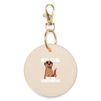I don't care, I have fireworks, pyrotechnicians, firecrackers - Round Keyring - oyster - Front