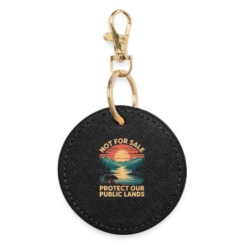 Not For Sale Protect Our Public Lands - Round Keyring - black - Front