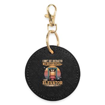 Elevator toddler & kids - Round Keyring - black - Front