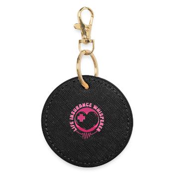 Courtier d’assurance Assurance vie Whisperer - Porte-clés rond - noir - Devant