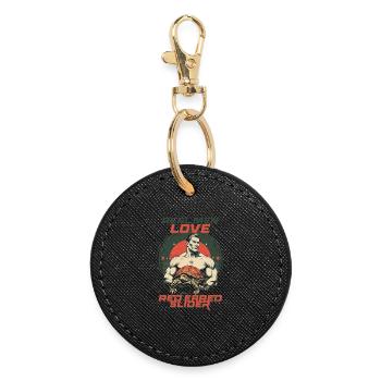 Red-eared Turtle - Round Keyring - black - Front