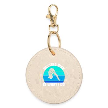 Diving diving board - Round Keyring - oyster - Front