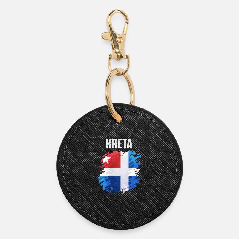 Art du drapeau scandinave coloré - Porte-clés rond - noir
