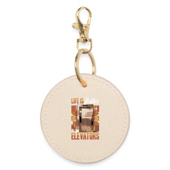 Elevator toddler & kids - Round Keyring - oyster - Front