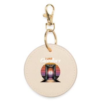 Elevator toddler & kids - Round Keyring - oyster - Front