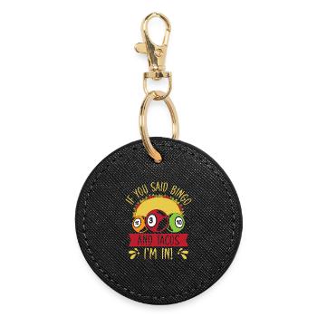 Jeu de bingo Bingo &amp; Tacos Je suis dans le bingo - Porte-clés rond - noir - Devant