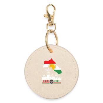 Kurdish flags with Kurdistan Kurd - Round Keyring - oyster - Front