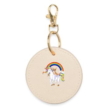 Chihuahua Chevauchant Licorne - Porte-clés rond - huître - Devant