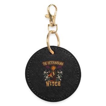 Veterinär Tierarzt Tierarzt The Veterinarian Witch - Runder Schlüsselanhänger - Schwarz - Vorne