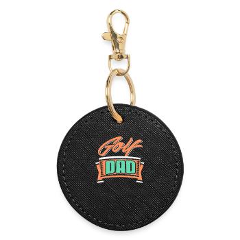Humour rétro de maman golfeuse, style cool pour femmes - Porte-clés rond - noir - Devant