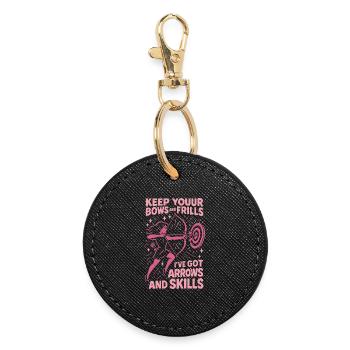 Keep Your Bows And Frills Arrows Skills - Round Keyring - black - Front