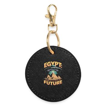  Ägypten Egypt Where The Past Meets The Future - Runder Schlüsselanhänger - Schwarz - Vorne