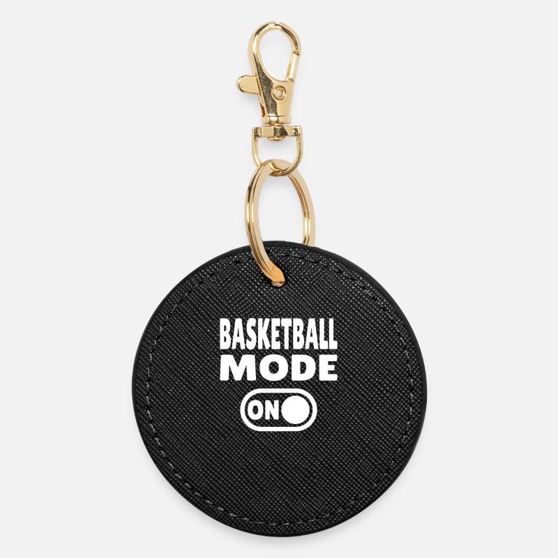 Basketball Mode ON – Player &amp; Fan Design - Round Keyring - black