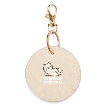 Motif de chat avec un dicton confiant - Porte-clés rond - huître - Devant