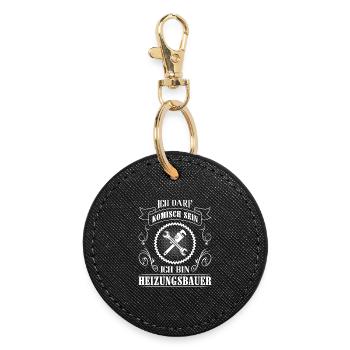 Heizungsbauer Heizungsbau Klempner Installateur - Runder Schlüsselanhänger - Schwarz - Vorne
