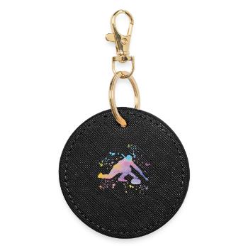 Curler Sports d’hiver Curling - Porte-clés rond - noir - Devant