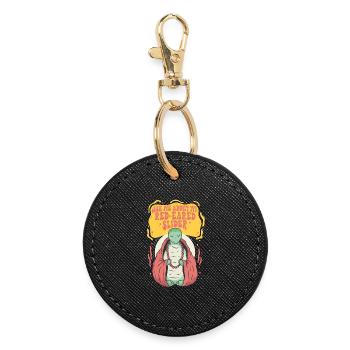 Red-eared Turtle - Round Keyring - black - Front