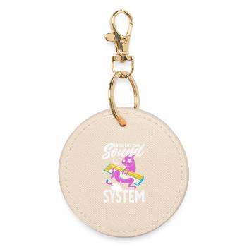 Public Fart Funny Inappropriate - Round Keyring - oyster - Front