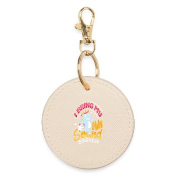 Public Fart Funny Inappropriate - Round Keyring - oyster - Front