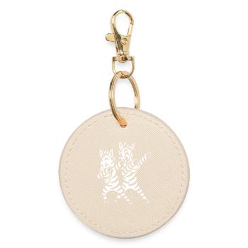 Dabbing Zebras Dancing - Round Keyring - oyster - Front
