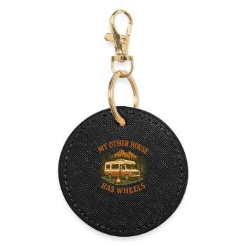 My Other House Has Wheels Funny Camper - Round Keyring - black - Front
