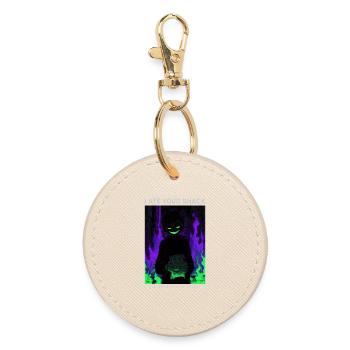 Vaporwave Phonk Anime Horror Snack Creepy Grin - Round Keyring - oyster - Front